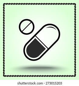 Medication sign icon, vector illustration. Flat design style 