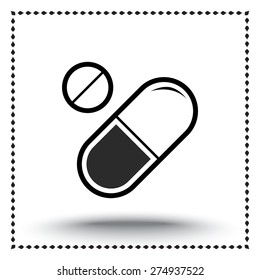 Medication sign icon, vector illustration. Flat design style 