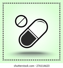 Medication sign icon, vector illustration. Flat design style 