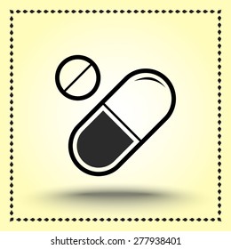 Medication sign icon, vector illustration. Flat design style 