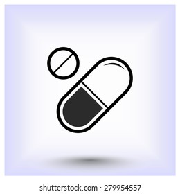 Medication sign icon, vector illustration. Flat design style 