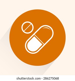 Medication sign icon, vector illustration. Flat design style 
