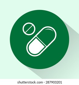 Medication sign icon, vector illustration. Flat design style 