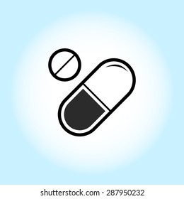 Medication sign icon, vector illustration. Flat design style 