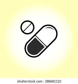 Medication sign icon, vector illustration. Flat design style 