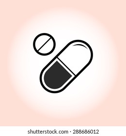 Medication sign icon, vector illustration. Flat design style 