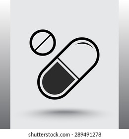 Medication sign icon, vector illustration. Flat design style 