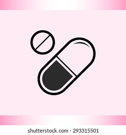 Medication sign icon, vector illustration. Flat design style 