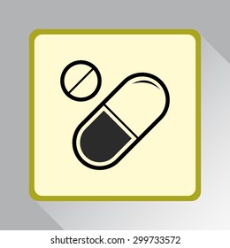 Medication sign icon, vector illustration. Flat design style 