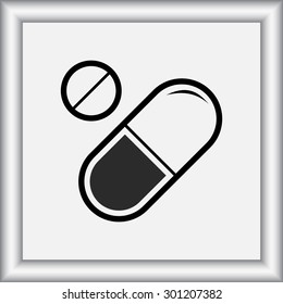 Medication sign icon, vector illustration. Flat design style 