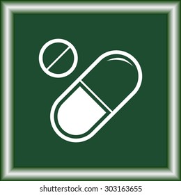 Medication sign icon, vector illustration. Flat design style 