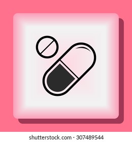 Medication sign icon, vector illustration. Flat design style 