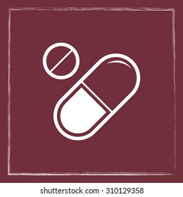 Medication sign icon, vector illustration. Flat design style 