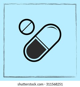 Medication sign icon, vector illustration. Flat design style 