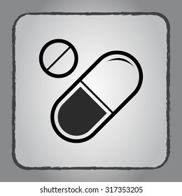 Medication sign icon, vector illustration. Flat design style 