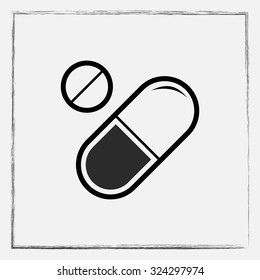 Medication sign icon, vector illustration. Flat design style 