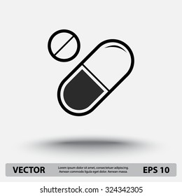 Medication sign icon, vector illustration. Flat design style 