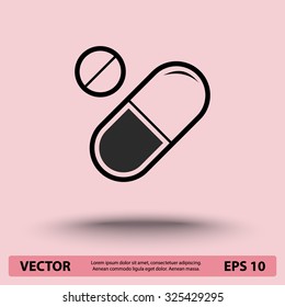 Medication sign icon, vector illustration. Flat design style 