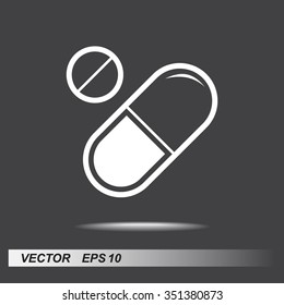 Medication sign icon, vector illustration. Flat design style 