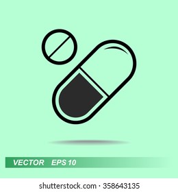 Medication sign icon, vector illustration. Flat design style 
