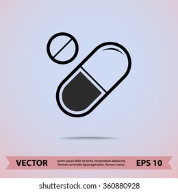 Medication sign icon, vector illustration. Flat design style 