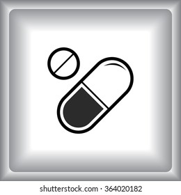 Medication sign icon, vector illustration. Flat design style 