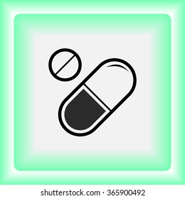 Medication sign icon, vector illustration. Flat design style 