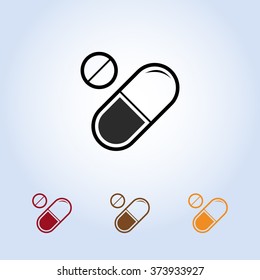 Medication sign icon, vector illustration. Flat design style 