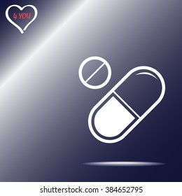 Medication sign icon, vector illustration. Flat design style 