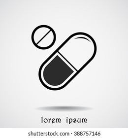 Medication sign icon, vector illustration. Flat design style 