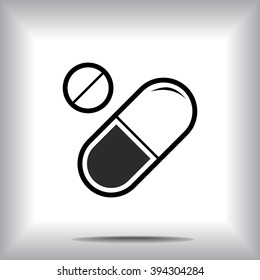 Medication sign icon, vector illustration. Flat design style 