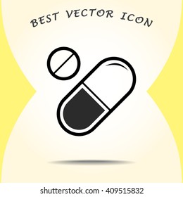 Medication sign icon, vector illustration. Flat design style 
