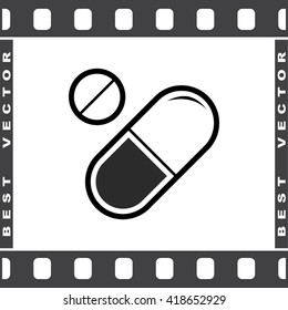 Medication sign icon, vector illustration. Flat design style 