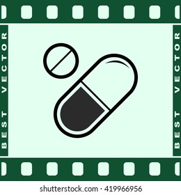 Medication sign icon, vector illustration. Flat design style 
