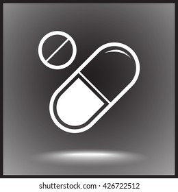 Medication sign icon, vector illustration. Flat design style 