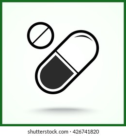 Medication sign icon, vector illustration. Flat design style 