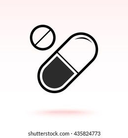 Medication sign icon, vector illustration. Flat design style 