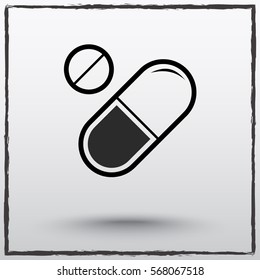 Medication sign icon, vector illustration. Flat design style 