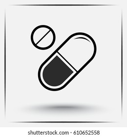 Medication sign icon, vector illustration. Flat design style 