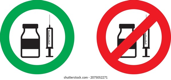 Medication sign. Syringe and vial. Vector illustration