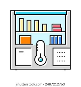 medication storage pharmacist color icon vector. medication storage pharmacist sign. isolated symbol illustration