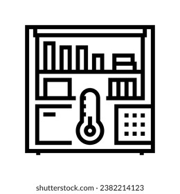 medication storage pharmacist line icon vector. medication storage pharmacist sign. isolated contour symbol black illustration