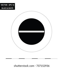 Medication tablet black and white flat icon. Vector Illustration.