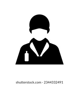 Icono del técnico de medicina sobre fondo blanco