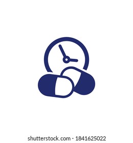 Medikationszeitsymbol auf Weiß