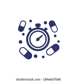 medication time icon with pills