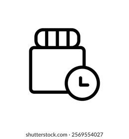 Medication time icon Thin vector set