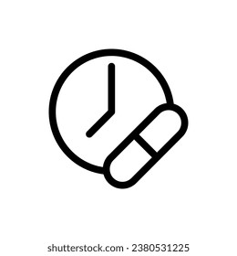 Medication Time Icon - Vector : Medical Theme, Pharmaceutical Theme, Healthcare Theme, Infographics and Other Graphic Related Assets. SHOTLISThealth.