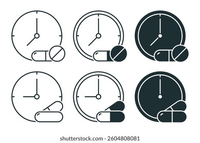 Medication time schedule icon. Illustration vector
