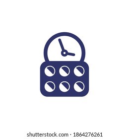 medication time or schedule icon with pills